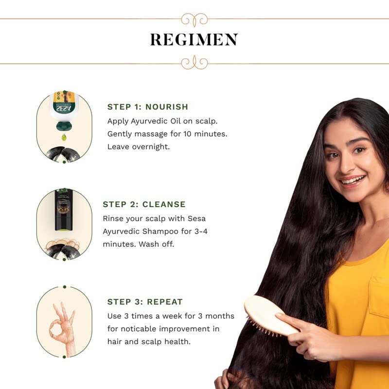 SESA Аюрведическое масло для волос | 5000-летний Кшир Пак Видхи, Брингарадж и 17 редких трав с 5 питательными маслами | 100 мл (Пакет из 1)