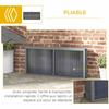 Rabbit hutch, foldable rabbit cage with handle and hinged top, for 2-3 rabbits or guinea pigs, 110 x 105 x 50 cm, grey