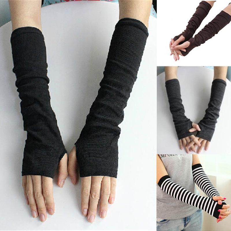 1 шт. модные женские зимние вязаные перчатки зимние утеплители для рук перчатки без пальцев длинные перчатки