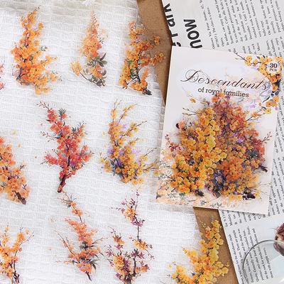 30 шт./упак. ПЭТ-растения Цветы Наклейки DIY Скрапбукинг Планировщик Коллаж Дневник Принадлежности Эстетика Наклейка Канцелярские товары