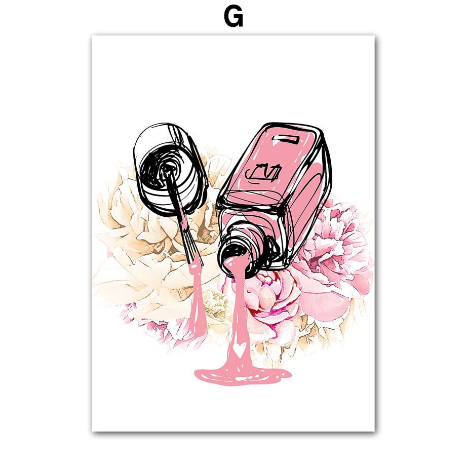 Настенная картина на холсте, цветок, модная девушка, милые руки, лак для ногтей, художественный декор для салона, постер и принт, настенные панно для гостиной