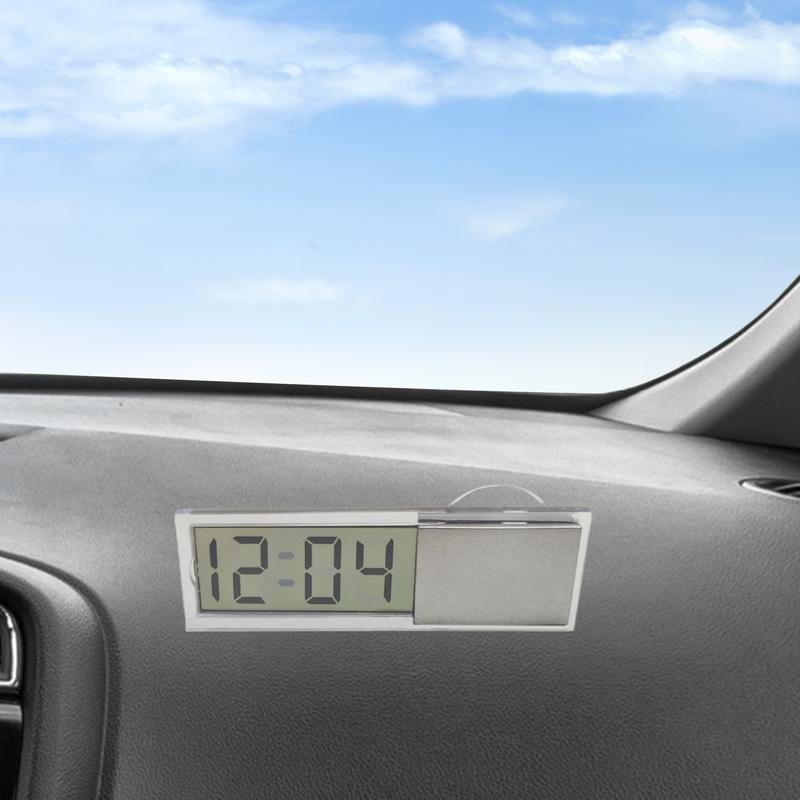 Автомобильные часы на присоске, цифровые часы с температурой, работающие на батарейках, автомобильные часы с точным отображением температуры в автомобиле