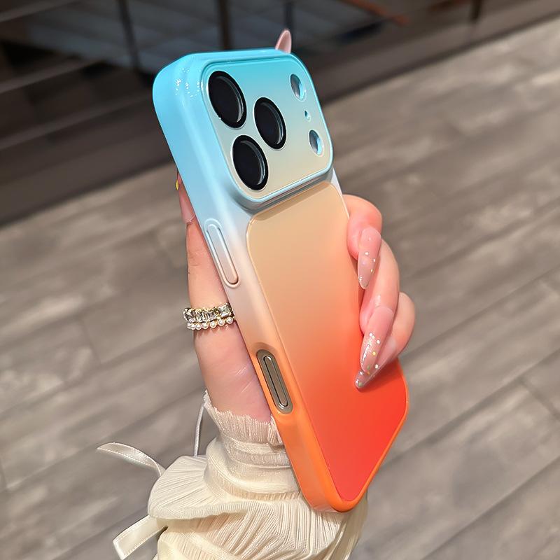 Подходит для iPhone11proMax глянцевый всесторонний чехол-бампер с градиентным изменением цвета Apple 11 Orange Sea противоударный защитный чехол 11