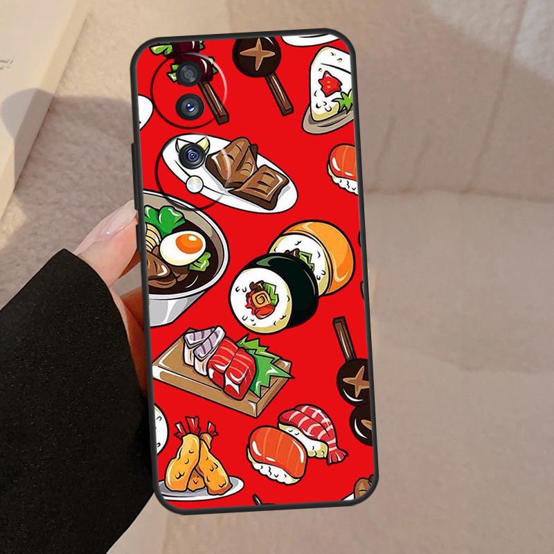 Kawaii Sushi Crowd Case For Honor X9a X9b X8 X9 X7 X6 a 8X 9X Cover For Honor Magic 5 4 Lite Pro 50 70 90 Lite