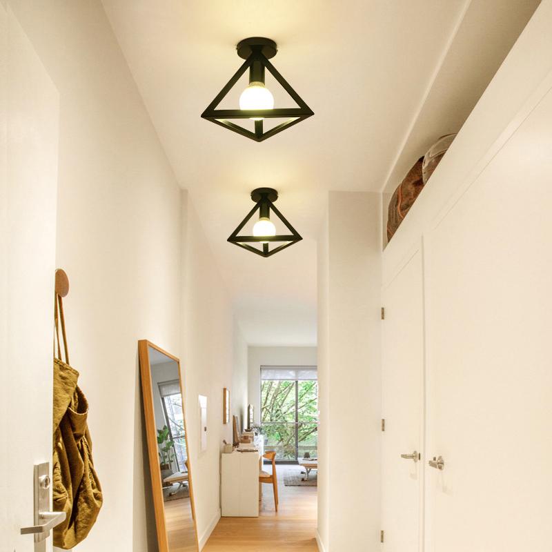 Треугольный железный потолочный светильник Ретро потолочный светильник Кухня Ресторан Кафе Гостиная Коридор