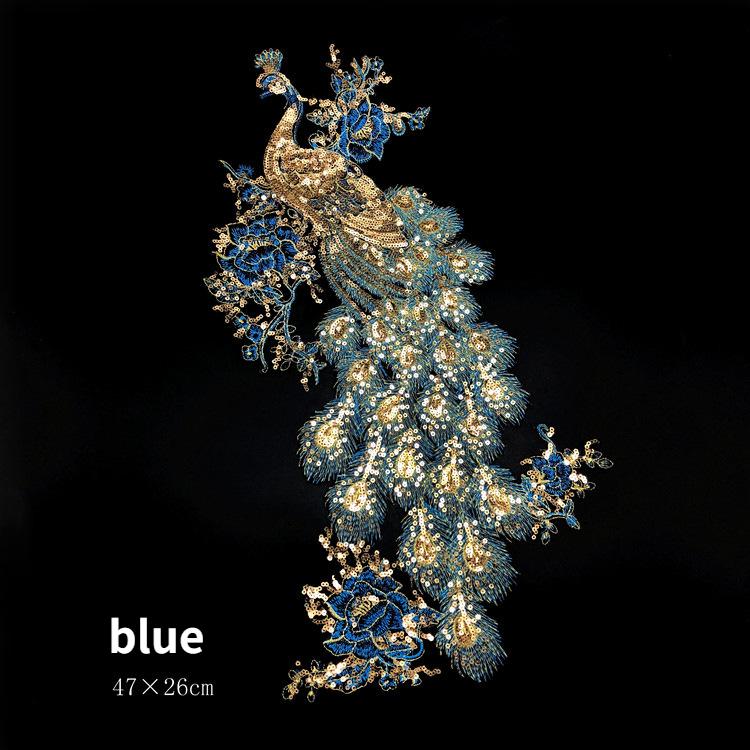 Ткань с вышивкой Феникса, нашивка, декоративные аксессуары, клейкие нашивки на спине павлина, юбка, декоративные наклейки