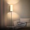 Large LED Floor Lamp With 3 Color E27 Light Bulb 3 Colors Dimmable Reading Light Linen Lampshade Lamp For Bedroom Living Room