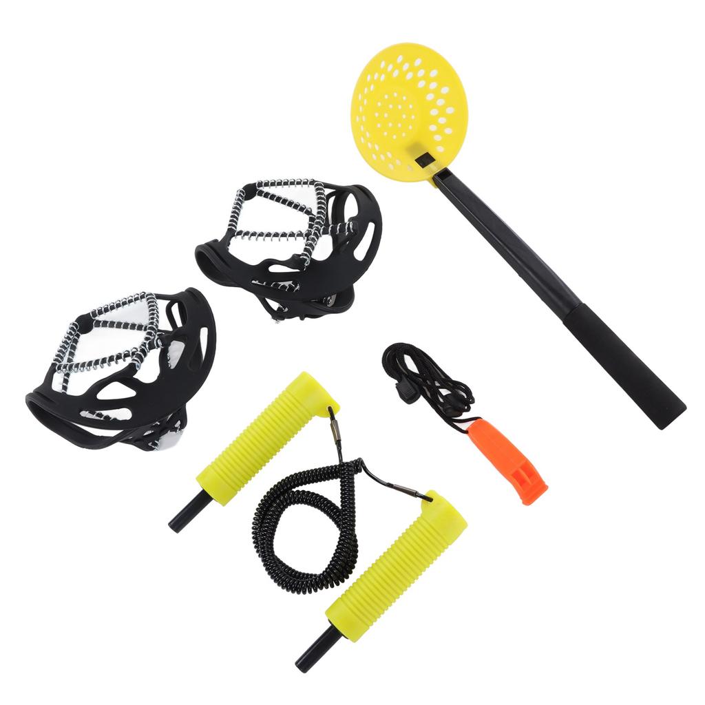 Выдвижные ледовые шипы для безопасности Нескользящие кошки Шипы Накладки на обувь со свистком Набор ледовых шипов из нержавеющей стали для льда