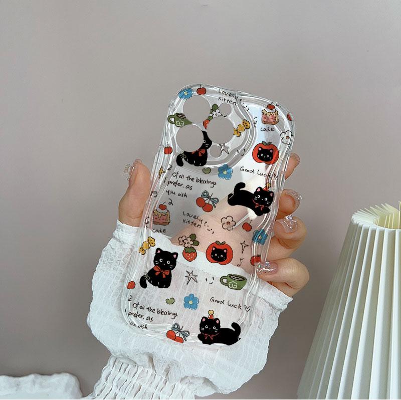 Милый кот с яблоком Фруктовая цепочка Чехол для Realme C85 PRO C83 C71 C75 C63 C61 C65 C67 C55 C51 C53 16 15 PRO Note 80 60 Волна Чехол