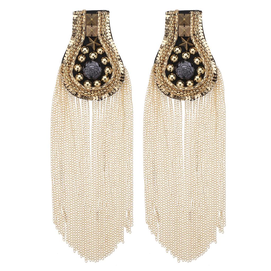 2 шт., погоны на плечо, цепочка с кисточками, эполеты в стиле панк, погоны, значок, аксессуары для униформы