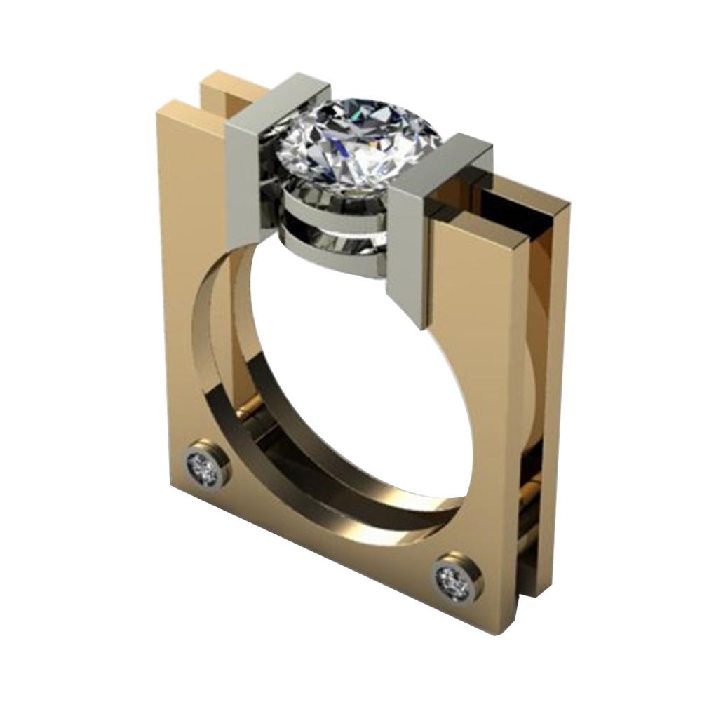 BLUELANS RINGS Zironia Square Finger Punk Cubic Geometric Unisex Ring Party Jewelry