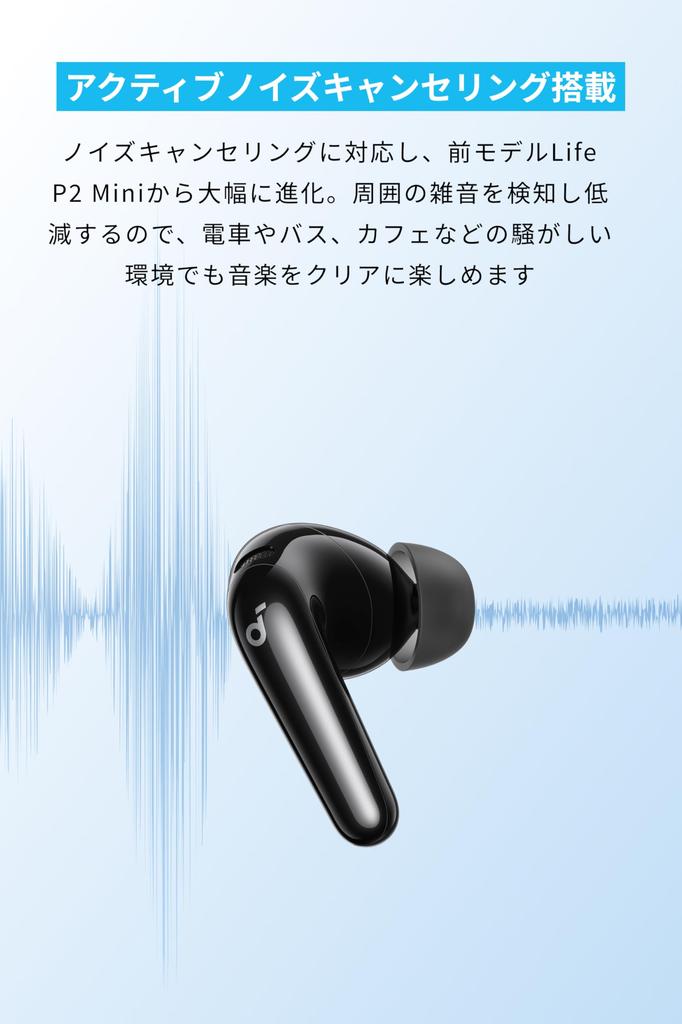 Беспроводные наушники-вкладыши Anker Soundcore P31i с активным шумоподавлением до 50 часов работы и техническими стандартами PSE, черные (Bluetooth 6.1) Отмена,