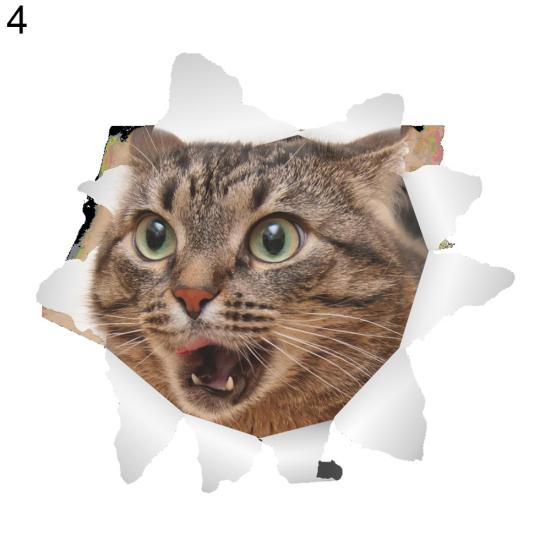 3D милый кот стены искусства стикер ванная комната туалет крышка наклейка домашний офис декор