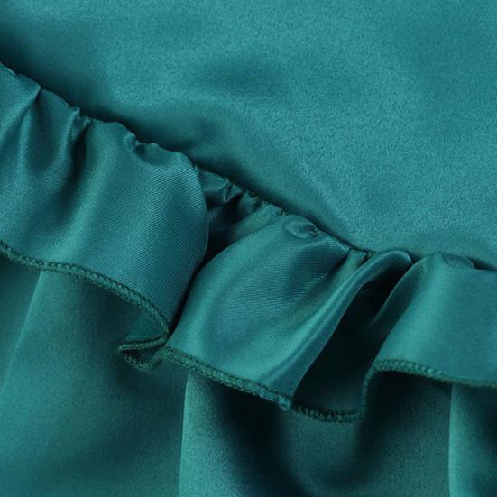 Oversized Dress A-line Ruffle Hem Knee Length Pure Color Midi Dress Long