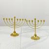 Hanukkah Menorah 7/9 Branch Candle Holder for 0.51in Dia Candle Detachable Candelabras Vintage Iron Candles Stand Decor