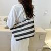 Yogodlns Женская тканая пляжная сумка большой емкости, полосатые сумки на молнии, соломенная сумка в стиле ретро, ​​женская летняя повседневная сумка
