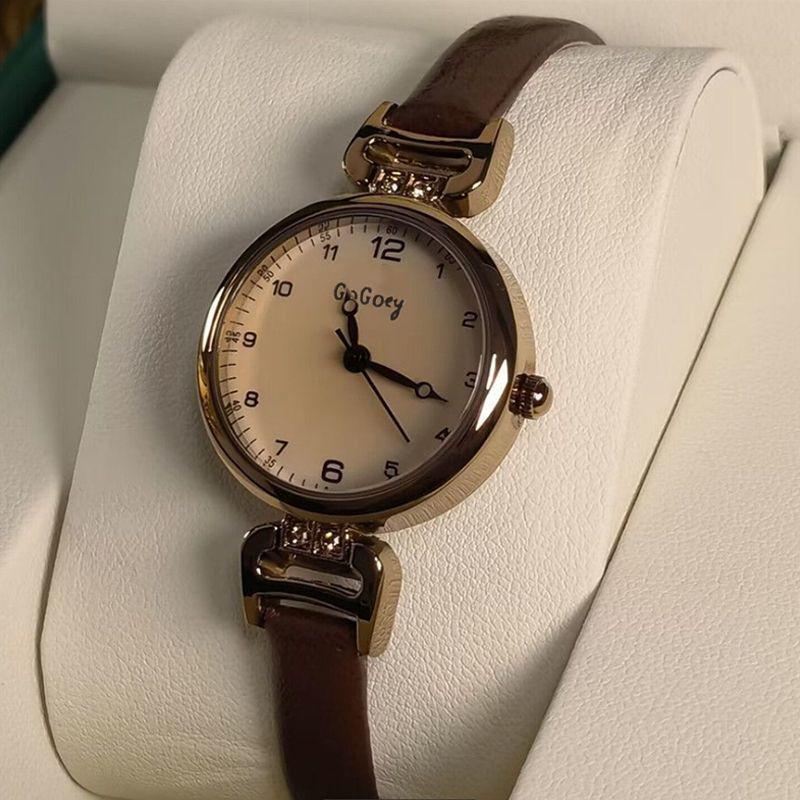 Women's Retro Exam Watch - Light Luxury, British Style, Small Dial Quartz Timepiece for Students