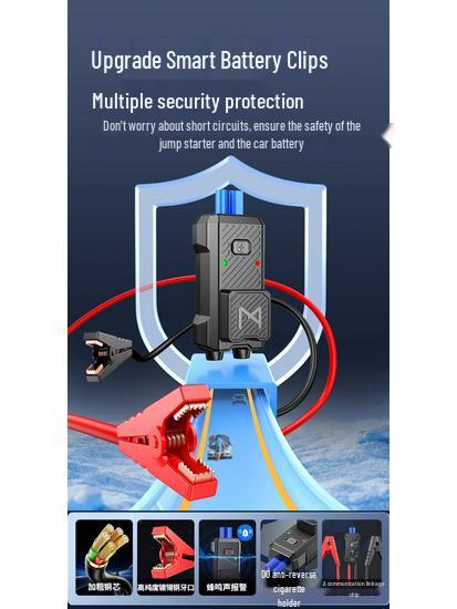 Car Emergency Power Supply & Tire Inflator with Built-in Backup Battery & Jumper Cables