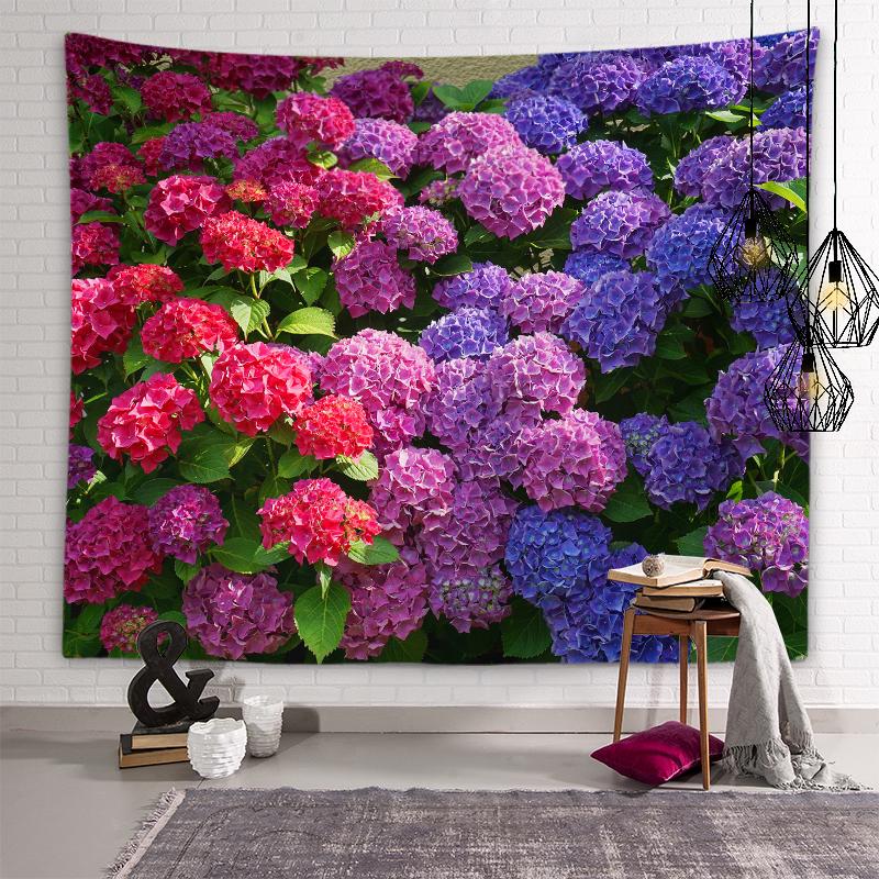 Sunset Flower Field View Tapestry Lotus Lavender Rose Flower Wall Art Tapestry Bedroom Dorm Room Aesthetics Home Decor