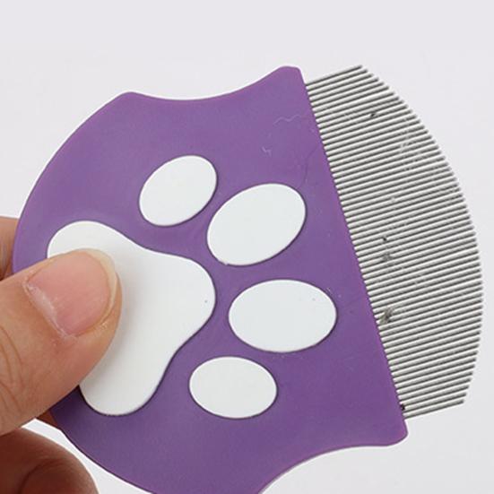 Расческа от блох для домашних животных, инструмент для удаления пятен от слез у домашних животных, расческа из нержавеющей стали для ухода за собаками и кошками с закругленными зубцами для мелких, средних и крупных домашних животных