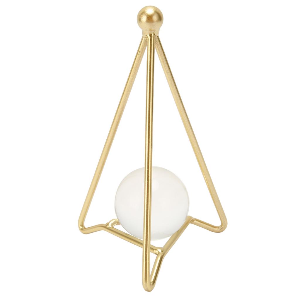 Artificial Crystal Ball with Gold Stand Geometric Abstract Art Display Living Room Home Decoration