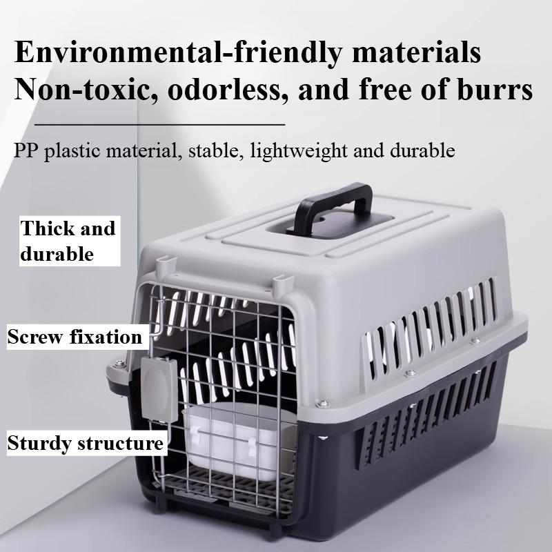 Pet airline carrier cat shipping box dog outdoor portable vehicle cage small and medium-sized dog isolation box hand-held  teddy