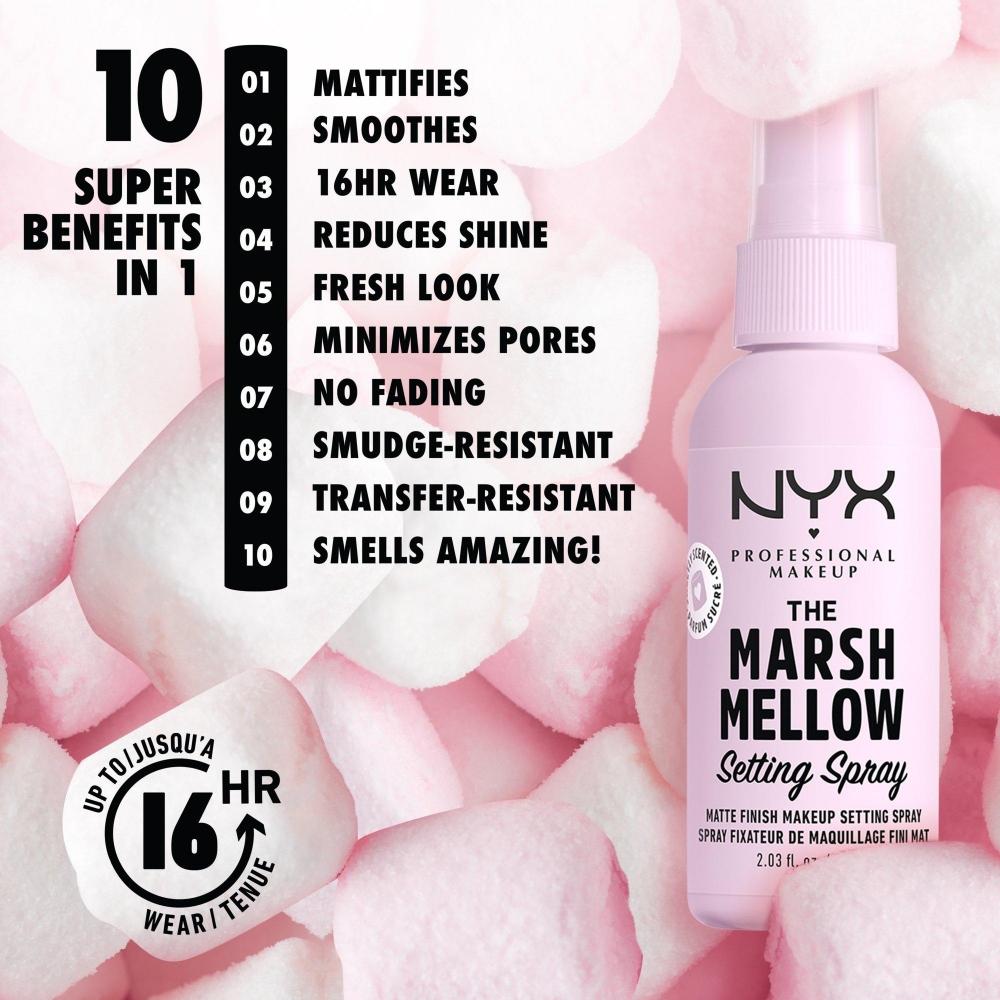 Nyx Professional Makeup Marsh Mellow Матовый фиксирующий спрей 2,03 унции