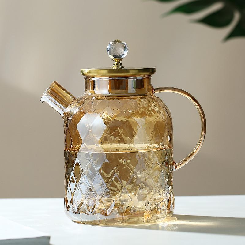 High Borosilicate Glass Cold Water Kettle Amber Cold Water Kettle Lanling Kettle Household Large Capacity Teapot Tea Pot Glass