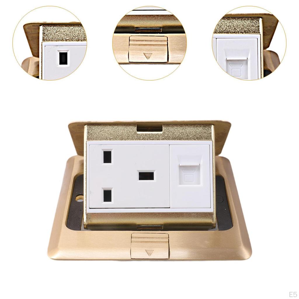 Напольная коробка Комплект электрической розетки Бытовая Медь Домашний офис Зарядная станция Столешница Тампер