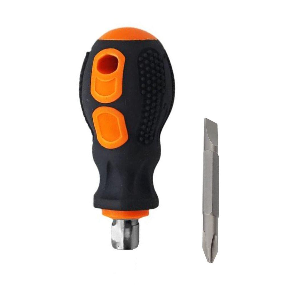 Short Handle Phillips Screwdriver Bits Tools 2 in 1 Ratchet Slotted Screwdriver Telescopic