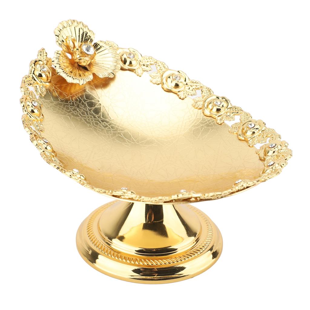 Европейская подставка для торта, золотой поднос для фруктов, сервировочная тарелка для конфет, овальная тарелка для хранения закусок и десертов для дома