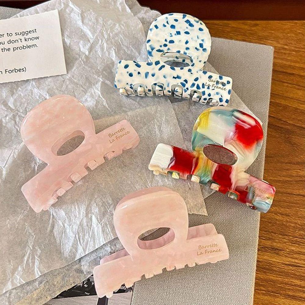 Small Hair Claw Clip French Ponytail Holder Vintage Shark Clip  for Women