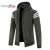 Cozy Up Men Hooded Sweater Comfortable Fleece Thick Warm Cardigan Casual