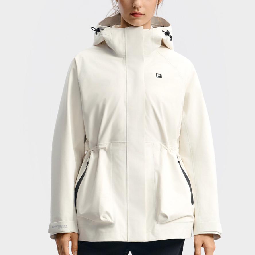 FILA Fitness 3 In 1 Two Piece Set Waistline Removable Waterproof Windbreaker Women outerwear Steam-White A51W641701FIV
