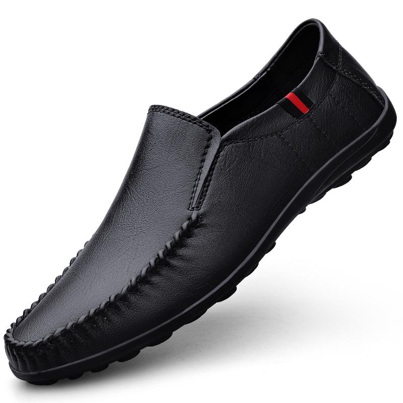 Casual Leather Mens Footwear Slip On Office Man Formal Shoes Wedding Party Men Dress Shoes Breath Driving Lazy Loafers Moccasins