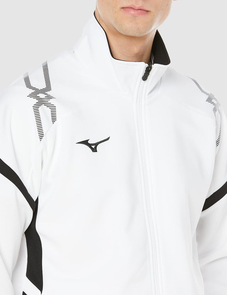 Mizuno MC Line and Training Size 32MCA110 Warm-Up Jacket, Sweat-Wicking Quick-Drying, Wear, White, XL,
