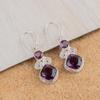 Натуральный Аметист Драгоценный Камень 925 Стерлинговое Серебро Ювелирные Изделия Ручной Работы Серьги 1.12" EE-69-8