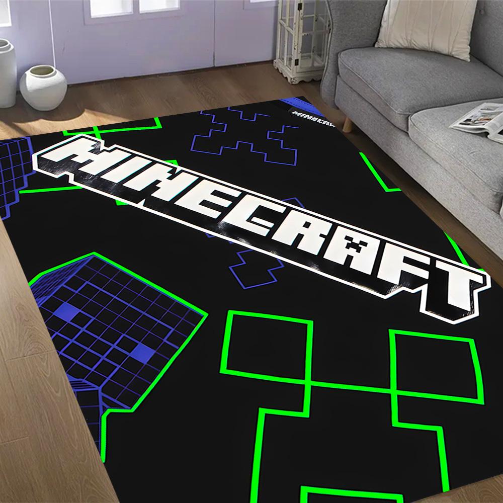 Minecraft: A Magical Journey Themed Anti-Slip Rugs - Polyester Home Decor, Suitable for Bedrooms, Living Rooms, Doorways, Studios, and Decorations