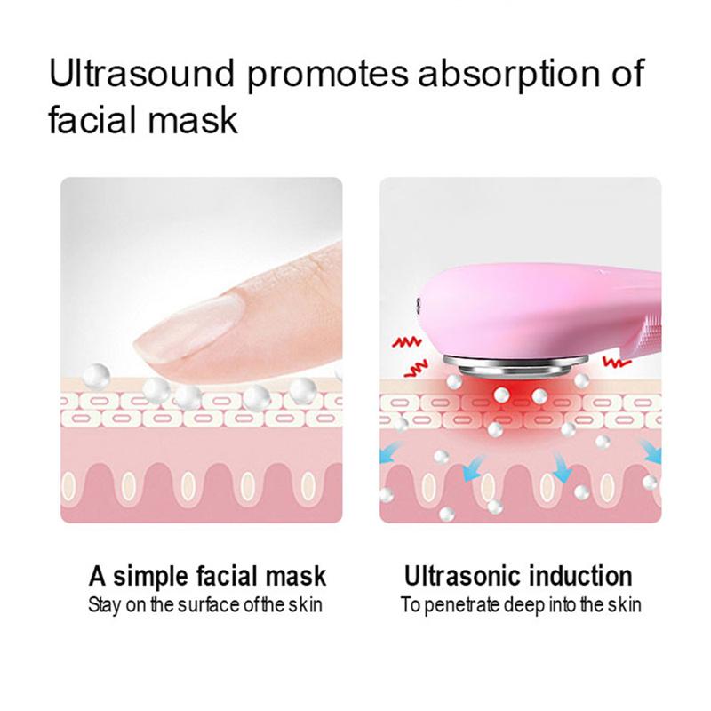 KinseiBeauty Ультразвуковая силиконовая электрическая щетка для чистки лица RF Beauty Device Звуковое очищающее средство для лица Массажер для мытья щетка Перезаряжаемая IPX7