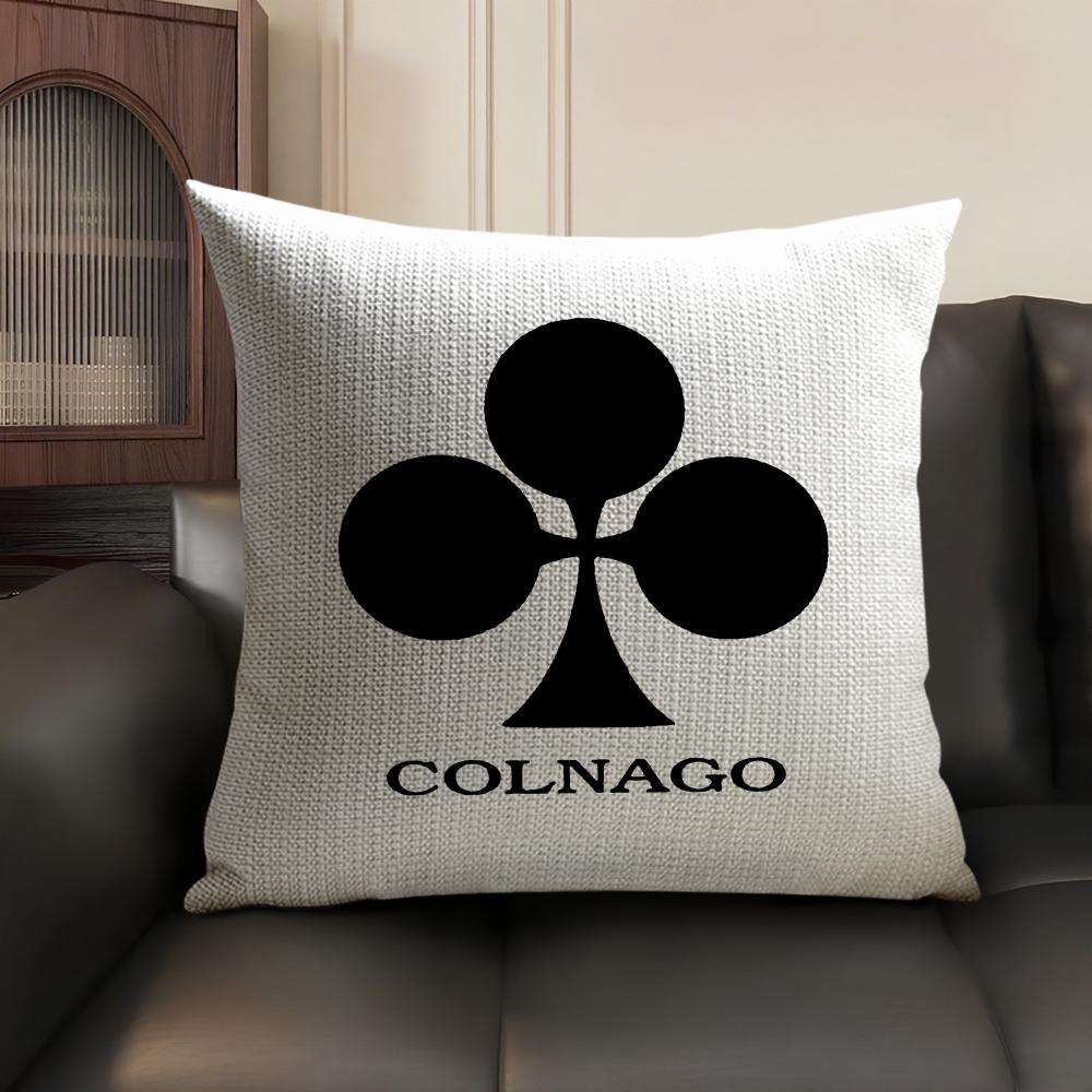 Подушка с логотипом гоночного велосипеда Colnago Летний лен Органическая ткань Двусторонняя печать Наволочка для диванной подушки Домашний декор