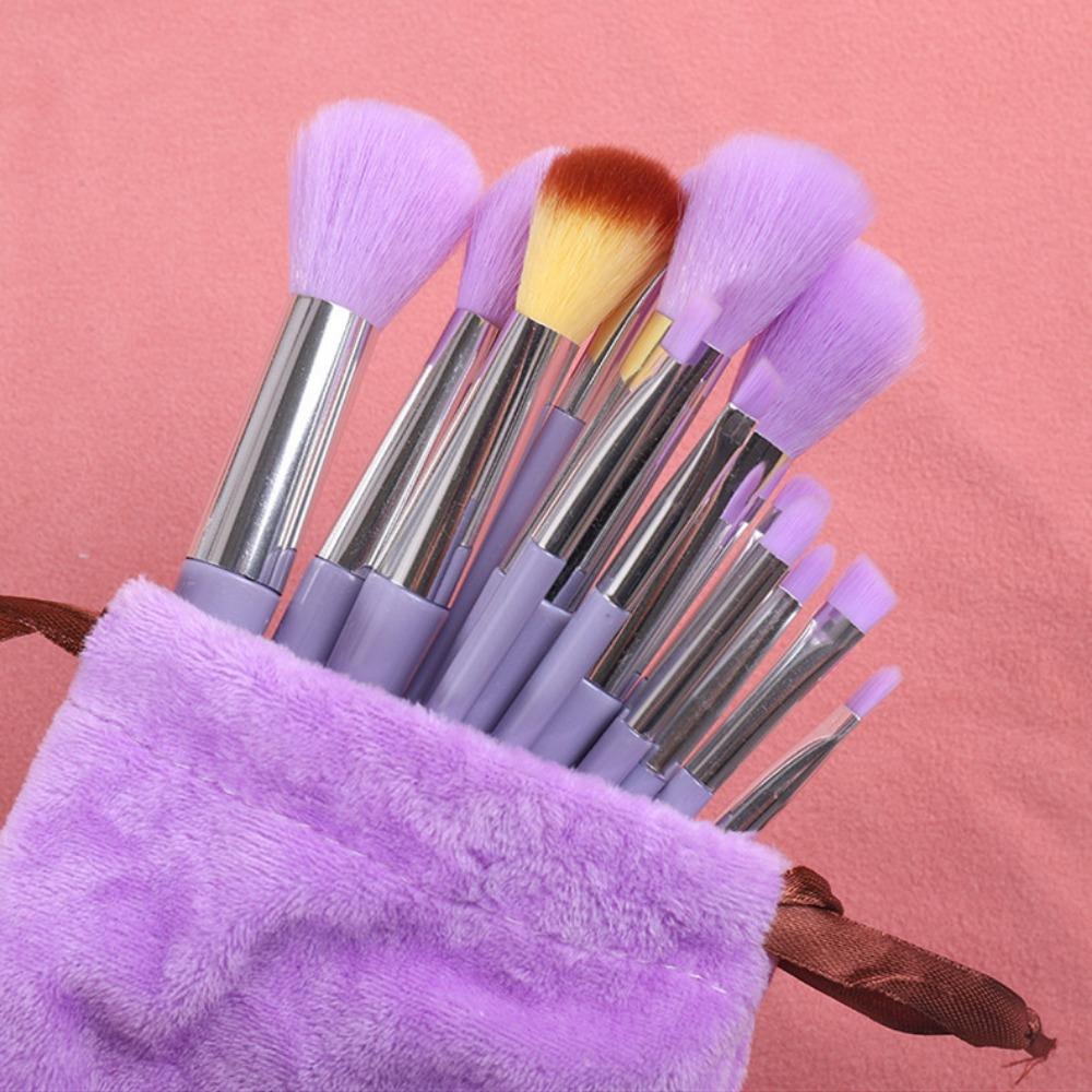 13-Piece Makeup Brush Set, Foundation Brush, Eyeshadow Brush, Highlighter, Loose Powder, Blush, Green Makeup Brush Set