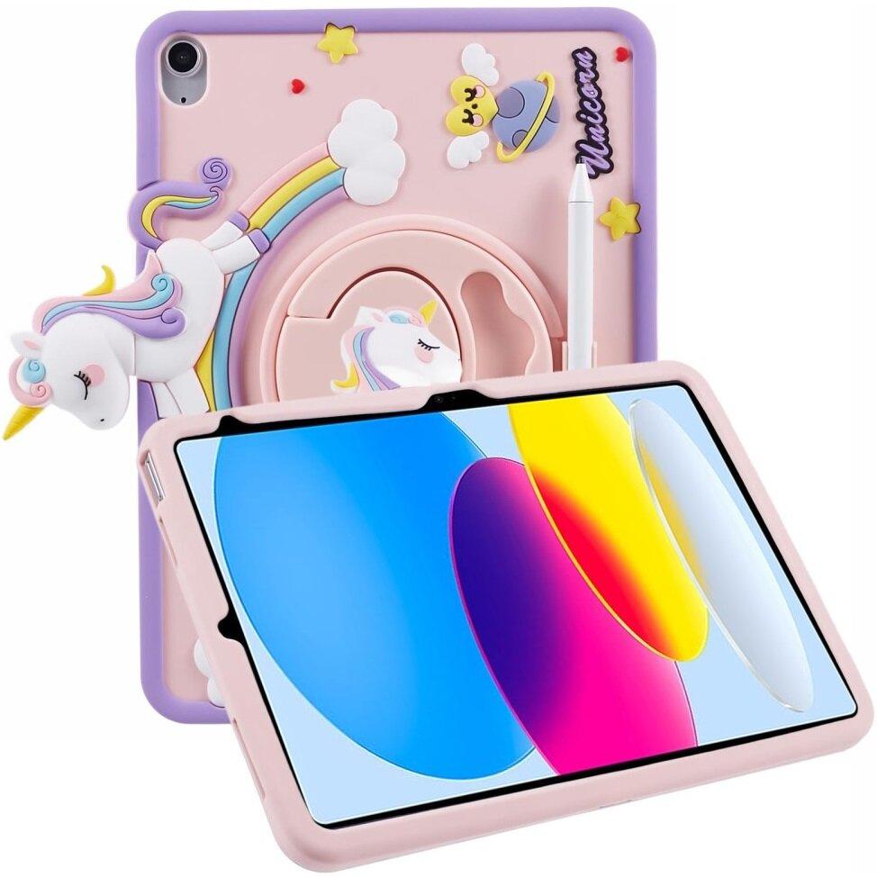 Case for iPad 11" 2025 A16 (11th gen.) / iPad 10.9" 2022 (10th gen.), kids, Unicorn, pink