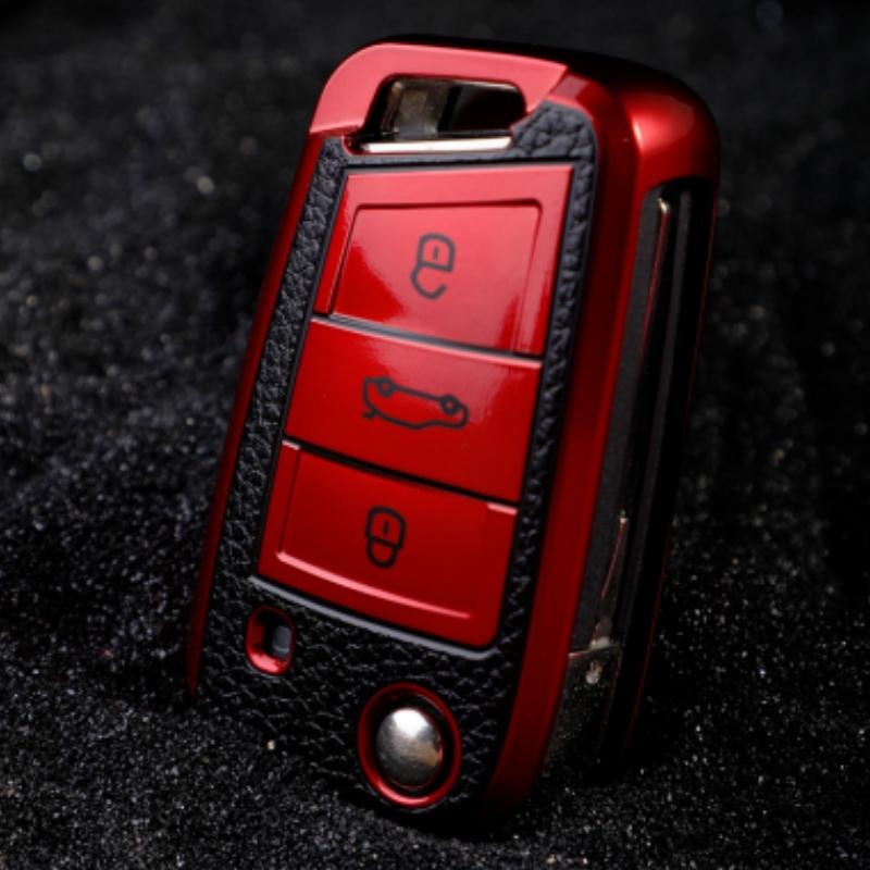 Модный кожаный чехол для ключей из ТПУ для VW для Volkswagen MK7 GTI 7 Golf 7 Golf R Skoda Octavia A7 SEAT, складной брелок с дистанционным управлением, брелок