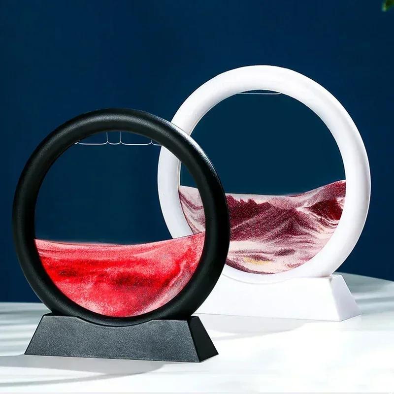 3D часы с движущимся песком, орнамент в виде песочных часов, скандинавский домашний декор, картина с струящимся песком, картина с изображением песочных часов, декор для офисного стола