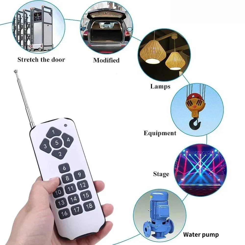 433 Mhz RF Wireless Universal Remote Control Switch DC 12V 24V 72V 30 Amp Relay 1000 Meters Remote ON OFF Home Appliances for Pump Lamp Fan DIY