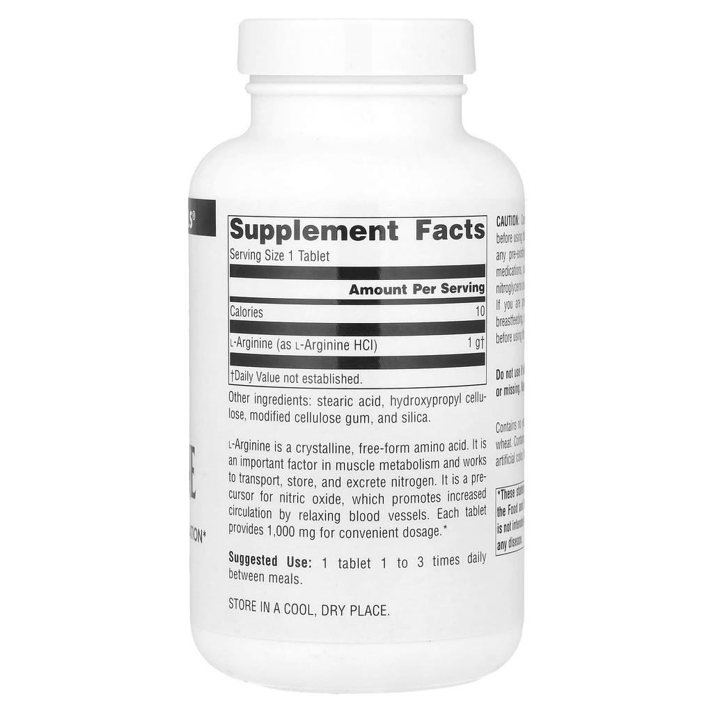 L-Arginine, Free Form, 1000 Mg, 100 Tablets