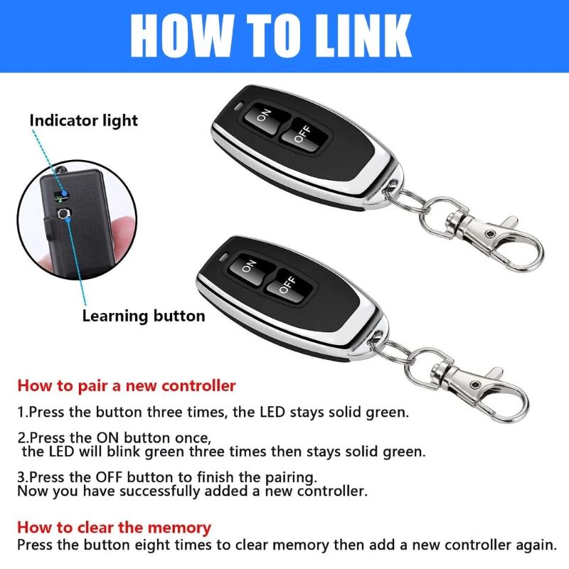 Wirelesses Remote Control Switches 433MHz 220V 30A Car Motorcycle Circuit Modification Equipment Light Switches Easy Use