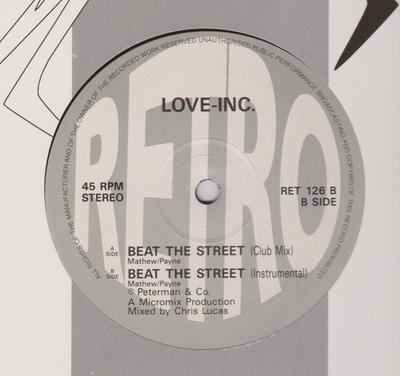 12-дюймовая пластинка LOVEINC Beat The Street RET126 РЕТРО 1990 UK Танцевальная Электроника Б/У