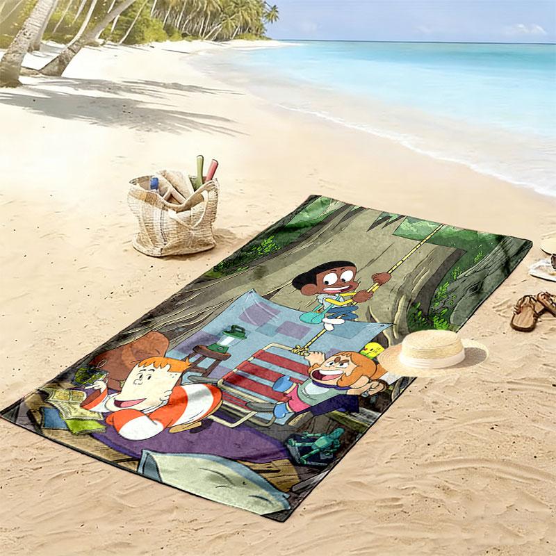 Creek Fun Print Beach Towel, Large Soft Quick Dry Towel for Beach Camping Swimming