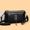 Women Shoulder Bag Soft Leather Middle-Aged Crossbody Bag for Mother Bag Large Capacity Retro Small Square Bag